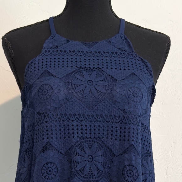 Francesca’s Blue Lace A-line Dress S - Picture 3 of 11